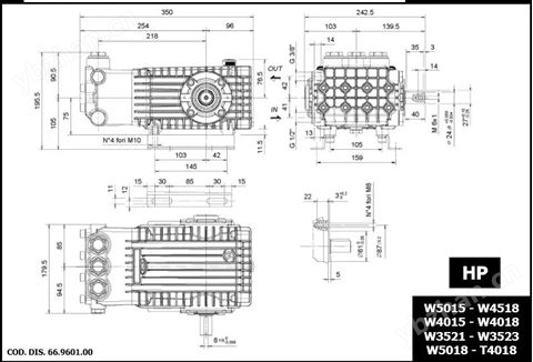 英特interpump高壓柱塞泵W3523 350bar